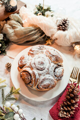 streusel on the holiday table, Scandinavian style, Scandinavian Christmas, cookies with raisins, nuts, candied fruits, flax and sunflower seeds