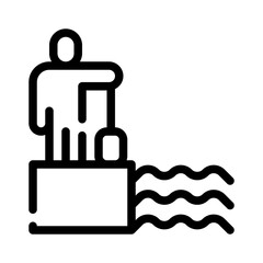 pool deck cleaning line icon