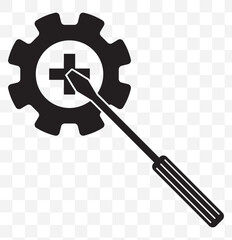 Tool icon vector set. Maintenance tools with wrench, gear, spanner, hammer and screwdriver symbol illustration for fix and repair concept. eps 10.