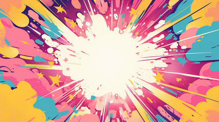 Bright abstract background in pop art comic style.
