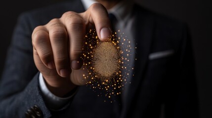 Businessman In Suit Holding Glowing Global Network Connection, Technology And Innovation Concept.