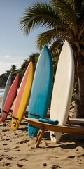 surfboards on the beach