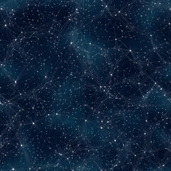 Fototapeta premium Midnight enterprise data constellation Repeating Pattern Tile