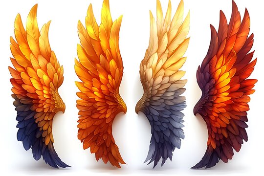A pair of gold or golden shiny metal wings