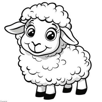Cute cartoon lamb illustration.