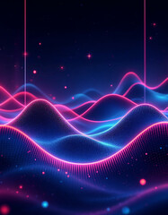 Fototapeta premium Modern neon light waves, dynamic tech design for premium backgrounds