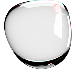 Abstract 3D glass sphere with holographic reflections, featuring a futuristic and transparent design. Perfect for tech-inspired visuals, digital art