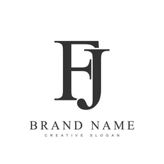 FJ trendy logotype template. Initial letter f and j classic font style. Creative logo for company name or identity.