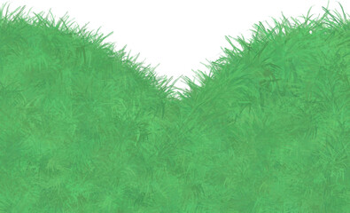 Grass, watercolor cartoon style grass