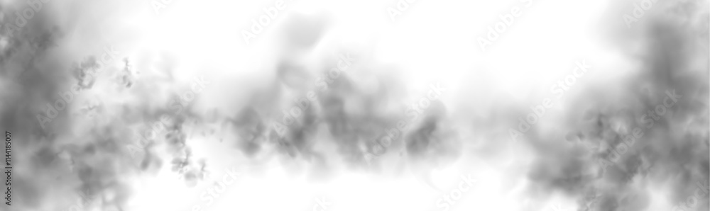 Poster white realistic cloud sky,cloudscape on transparent background. transparency only in vector png form
