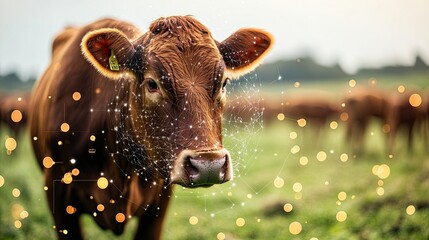 Smart farmer using devices to manage livestock productivity integrating digital technology to monitor animal health optimize feeding enhance farm management sustainable agricultural practices