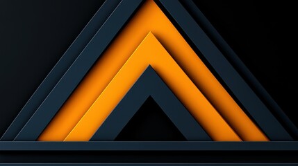 Obraz premium Abstract geometric layers in orange and black.