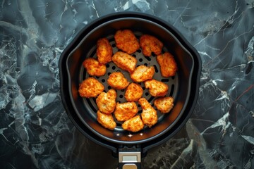 Chicken nuggets cooking in an air fryer for a tasty and healthy meal