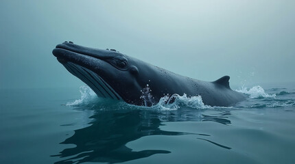 Fototapeta premium The humpback whale, the largest living creature in the oceans and on Earth