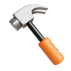 Hammer 3d render icon. Hammer worker equipment for construction 3d illustration