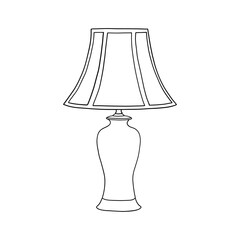 Elegant Line Art of a Classic Table Lamp