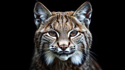 Close-up of bobcat head.