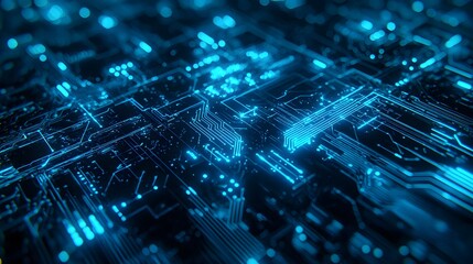 Quantum Circuit Design in Cool Blue with Modern Texture