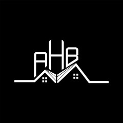 AHB Real state logo design, AHB simple and modern logo. AHB luxurious alphabet design