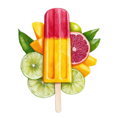 Refreshing Watercolor Mexican Paleta Popsicle