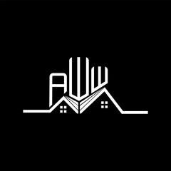 AWW Real state logo design, AWW simple and modern logo. AWW luxurious alphabet design