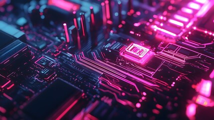 Obraz premium Bold Electronic Traces in Futuristic Style