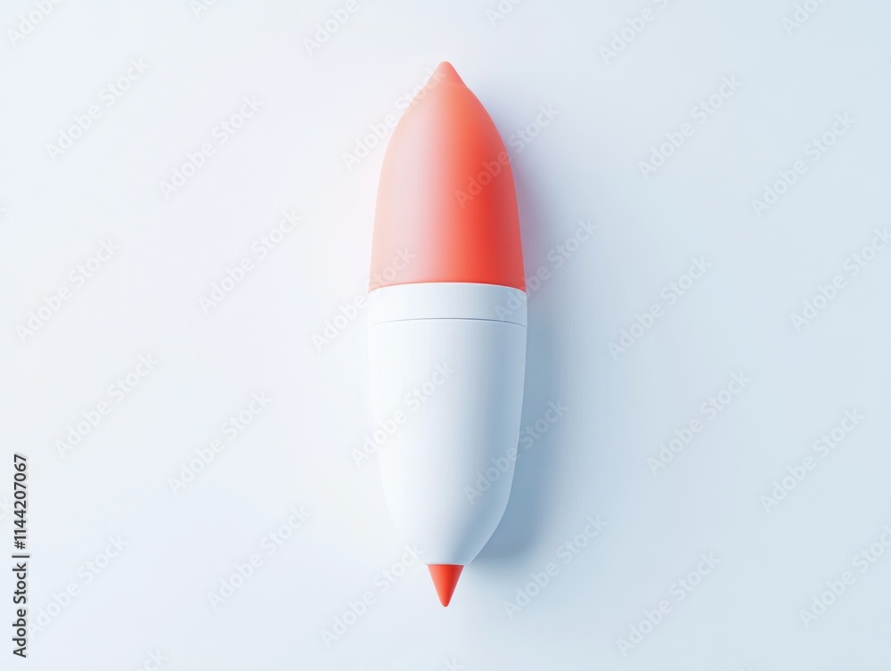 Aufkleber red and white object on light background.