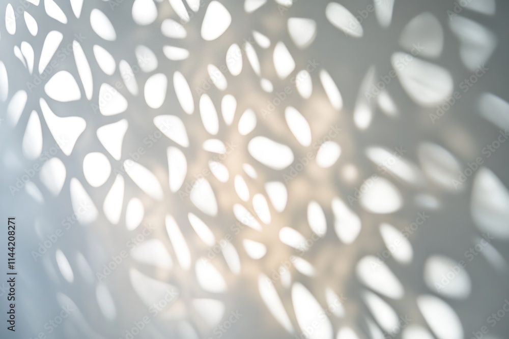 Aufkleber abstract shadows projected onto a wall creating an organic, lacy pattern.