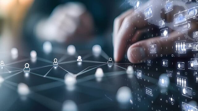 Futuristic social connections concept