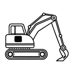 Naklejka premium a line drawing of an excavator