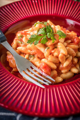 Cavatelli pasta with fresh tomato sauce.