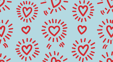 Vibrant Seamless Patterns with Bold Line Art on Colorful Backgrounds
