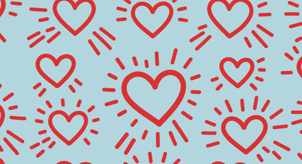 Vibrant Seamless Patterns with Bold Line Art on Colorful Backgrounds
