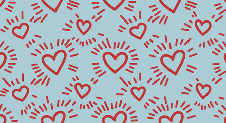 Vibrant Seamless Patterns with Bold Line Art on Colorful Backgrounds
