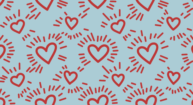 Vibrant Seamless Patterns with Bold Line Art on Colorful Backgrounds
