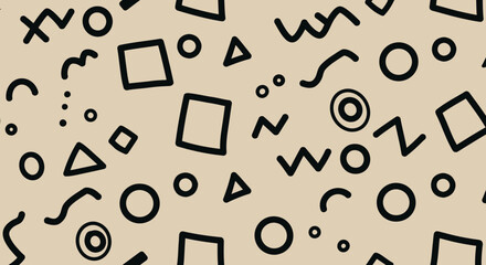 Vibrant Seamless Patterns with Bold Line Art on Colorful Backgrounds  © Jawada07