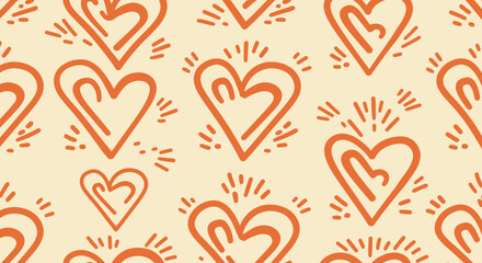 Vibrant Seamless Patterns with Bold Line Art on Colorful Backgrounds  © Jawada07