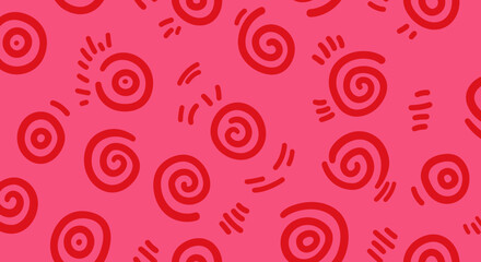 Vibrant Seamless Patterns with Bold Line Art on Colorful Backgrounds  © Jawada07