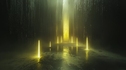 Fototapeta premium Ethereal Lights Emerging in a Distorted Void