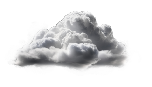 3D Realistic White Cloud Isolated on Black transparent- High-Quality Special Effects Illustration