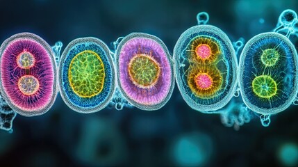 Stages Mitosis Under Microscope Biology: Educational Microscope Photography Showing Stages Mitosis from Prophase to Telophase Ideal Science Education Biology Cellular Research