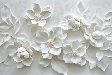 Elegant White Vintage Abstract Floral Texture for Wedding
