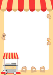 Korean Winter Street Snack Bungeoppang Illustrated Design Memo Background Paper