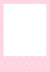 Polaroid photo frame isolated. Template for photo booth. Cute empty photo frame with pattern