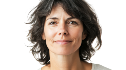 A Middle-Aged Woman with a Thoughtful Expression Captured in a Natural Setting, Ideal for Wellness and Lifestyle Content.