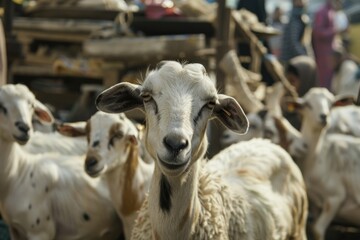 Fototapeta premium Goat and lamb for Eid al Adha sacrifices.