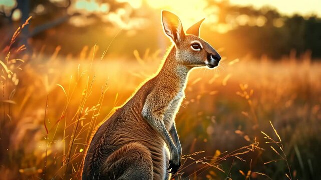 Beautiful kangaroo in nature. Selective focus. nature.