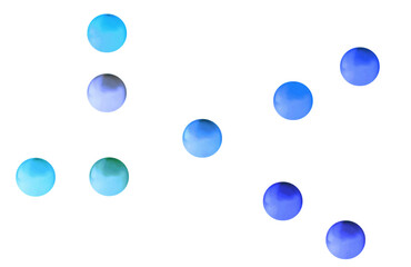 Colorful bubble balls - oxygen, air, water, gases. On isolated transparent background.