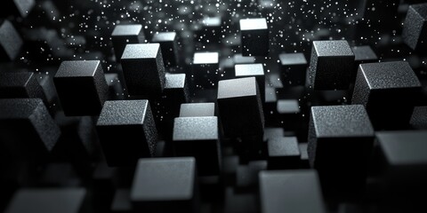 Abstract cubes creating a dynamic 3D scene with a dreamlike quality, perfect for modern digital visuals.