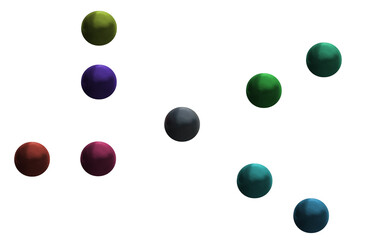 Colorful plastic balls. On isolated transparent background.